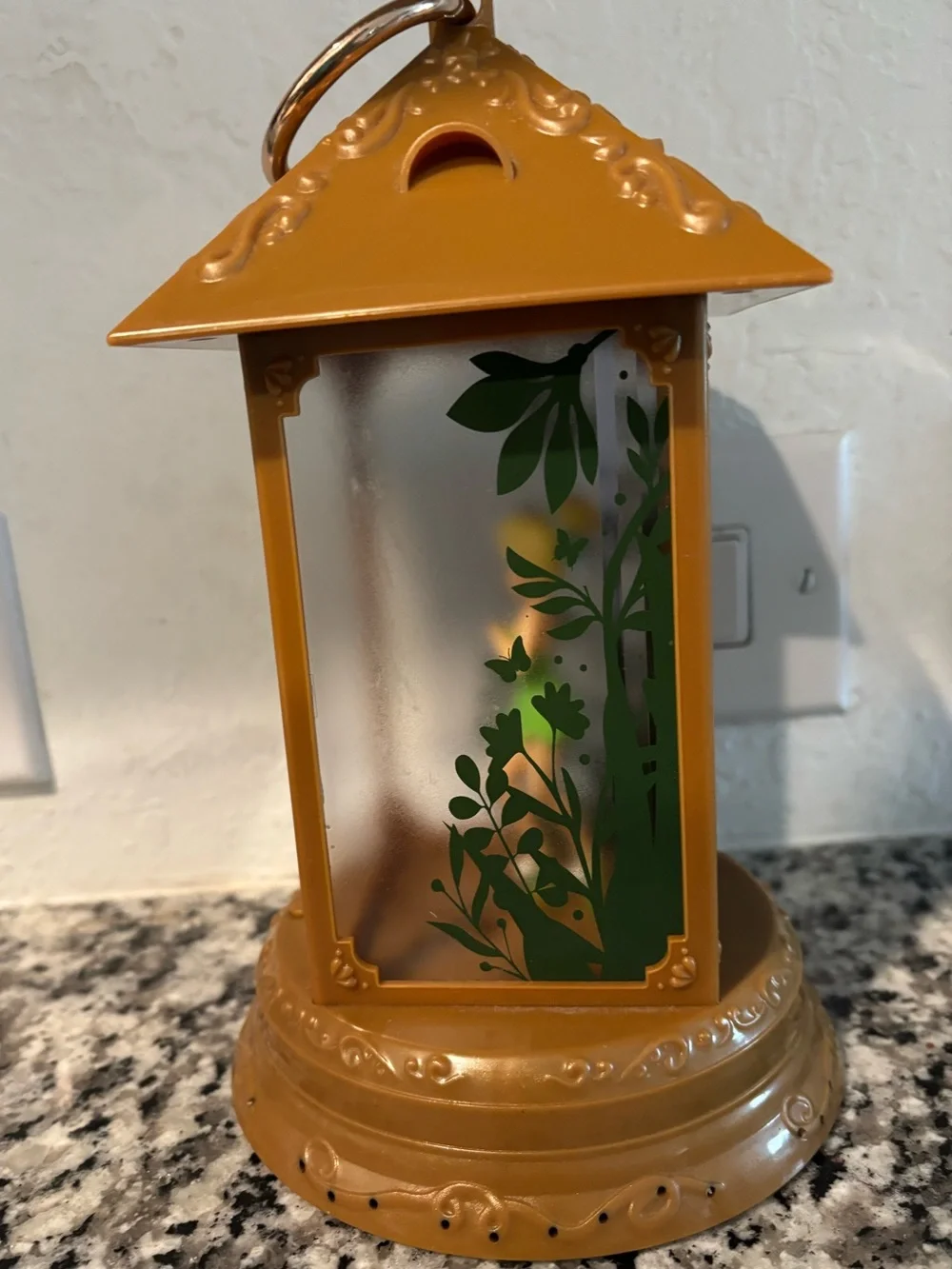 Disney Gold-Tone Tinker Bell Lantern with Green Outfit